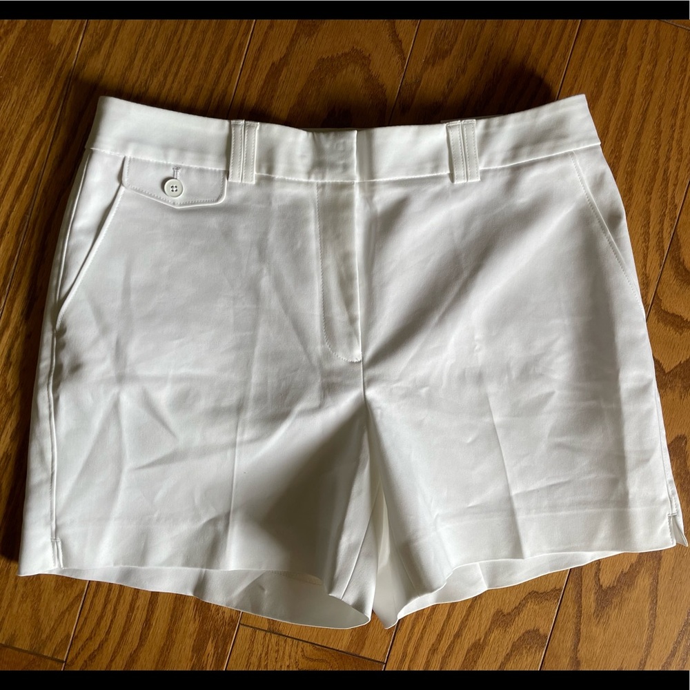 White House Black Market 5" White Shorts